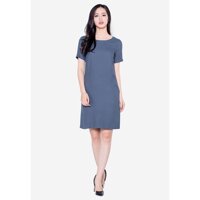 ​Đầm suông DELUCA 63762 màu xanh navy nhạt LazadaMall