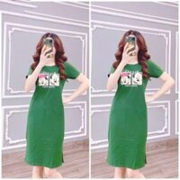 ✨️Đầm Thun Nữ Mickey Xanh Lá, Váy Nữ Ôm Body Vải Thun Co Giãn, Thời Trang Size Dưới 59kg✨️