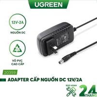 Adapter cấp nguồn DC 12V2A UGREEN 20359 đạt chuẩn 3C dài 1.5m dùng cho Router, Modem, Wifi, TV Box, Switch - Hàng chính hãng