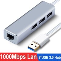 Adapter Chuyển Đổi USB C Sang USB 3.0 2.0 RJ45 HUB 100 / 1000Mbps Cho Macbook Windows Laptop