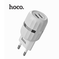 Adapter Hoco C41A 2 cổng USB Sạc nhanh 5V/2.4A tương thích rộng cho Iphone Ipad Samsung Huawei Xiaomi Oppo LazadaMall