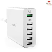 Adapter Sạc 6 Cổng Anker PowerPort+ 60W Hỗ Trợ Sạc Nhanh QC 2.0 - A2062