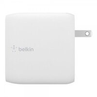 Adapter sạc nhanh 68W, USB-C PD GaN, 1 x C PD 50W, 1 x PD 18W, Wall Charger, màu trắng Belkin