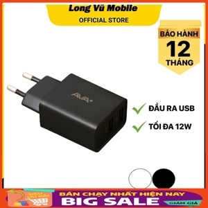 Adapter Sạc USB 12W Ava+ DS020B