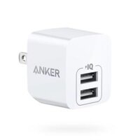 Adapter sạc USB 12W Dual Anker PowerPort Mini – Trắng