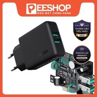Adapter sạc USB 12W Dual AUKEY 2 cổng sạc cao cấp - Sản phẩm bảo hành 2 năm