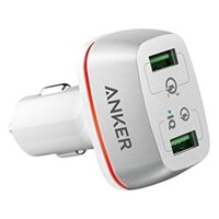Adapter Sạc Xe Hơi 2 Cổng Anker PowerDrive+ 42W Hỗ Trợ Sạc Nhanh QC 3.0 – A2224(021/H21) (Trắng) – Hàng Chính Hãng