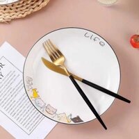 Add 8 Inch Phim Hoạt Hình Món Bắc Âu Gió Sáng Tạo Trái Cây Đĩa Súp Đồ Ăn Gia Đình Gốm