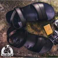 ⚡️[Dép Lốp] Dép cao su Nam 3 quai ngang màu đen ࿈