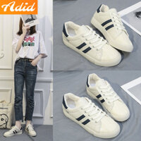 {Adid} Board shoes Women's white shoes Casual fashion flat soled student shoes Korean version soft leather shoes