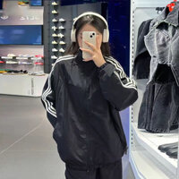 Adidas 100% Logo thêu nguyên bản Áo khoác gió Unisex đơn giản thời trang
