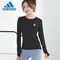 Adidas Áo Thun Thể Thao Dài Tay Không Đường May Thời Trang Nữ
