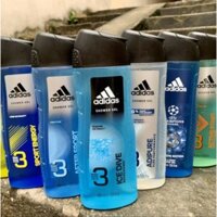 [Adidas] Gel tắm gội toàn thân Adidas 3in1 đủ mùi 400ml