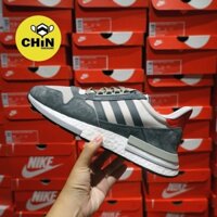 Adidas Giày nam ZX 500 RM OG Retro đi bộ thường ngày bằng da lộn màu trắng xám Đỏ b42204