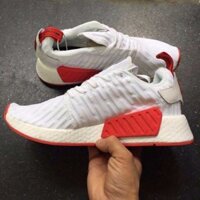 Adidas NMD R2 màu trắng đế trắng đỏ