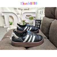 Adidas Puffylette Giày lười unisex mùa thu đông, giày thể thao cổ thấp ấm áp, giày thường