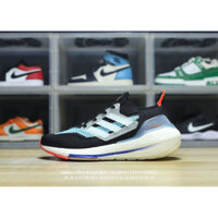 Adidas Ultra Boost 2021 "Sữa/xám/xanh" UB2021 phiên bản giày chạy bộ thể thao thông thường dệt kim AQGZ