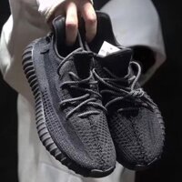 Adidas Yeezy Boost 350 V2 Giày vải ngoài trời màu đen đôi Giày chạy bộ thời trang giày thể thao thoáng khí