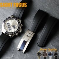 Adjustable 20mm Rubber Watch Band For Rolex Strap Submariner Daytona GMT 2 OYSTERFLEX Glidelock Buckle Watch Bracelet Oyster Perpetual Sky Dweller Yacht Master Explorer Watch Strap