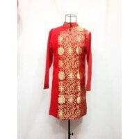 ADN1217 Áo Dài Cách Tân NAM PHỐI HỌA TIẾT GẤM HOA SEN