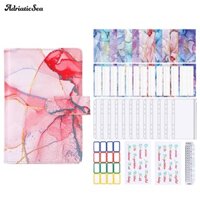 Adria Stationery Accounting Book Office Supplies A6 Faux Leather Zipper Envelopes Budget Planner Notebook Binder 6 Holes