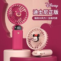 ADUNG Quạt Tích Điện Cầm Tay, Máy Quạt Mini Sạc Điện Để Bàn Không Gây Tếng Ồn Họa Tiết Chuột MicKey Nhiều Màu gấu dâu dễ