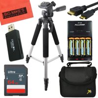 Advanced Accessory Kit for Nikon Coolpix B500 Digital Camera - Includes 4 AA NIMH Batteries and Battery Charger + 64GB SD Memory Card + 57 Inch Tri...