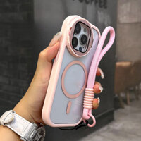 Advanced Sense Creative Lens Film Stand Vỏ sò Vỏ điện thoại từ tính + Mặt dây chuyền cho iPhone16 ProMax 15 14 13 12 11 Pro Max 1 Bảo vệ camera chống sốc chống lại ốp lưng mềm