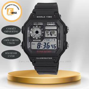 Đồng hồ nam Casio AE-1200WH - màu 1BVDF, 1AVDF
