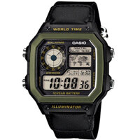 AE-1200WHB-1BVDF | Đồng Hồ Casio | Nam | Dây Vải | Mặt Vuông Điện Tử | Pin 10 Năm