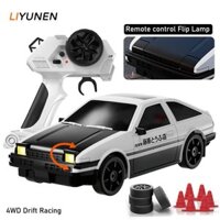 Ae86 Đèn có thể gập lại từ xa Đồ chơi ô tô RC 4WD Drift Tỷ lệ bướm ga Điều khiển từ xa chuyên nghiệp Xe đua tốc độ cao Đồ chơi có thể sạc lại cho trẻ em