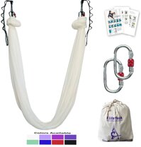 Aerial Yoga Hammock 5.5 Yards Premium Aerial Silk Fabric Yoga Swing for Antigravity Yoga Inversion Include Daisy Chain,Carabiner and Pose Guide