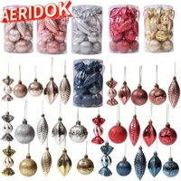 AERIDOK 21 Chiếc Quà Tặng Giáng Sinh Hộp Mặt Dây Chuyền, Năm Nhựa Trang Trí Cây Giáng Sinh, Treo Trang Trí Bóng Mạ Điện Mặt Dây Chuyền Sơn Bóng Giáng Sinh Bóng