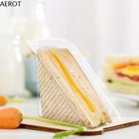 Aerot 100 Chiếc Hộp Đóng Gói Sandwich Dùng Một Lần, Hộp Đựng Bánh Sandwich Thiết Kế Nắp Tích Hợp Trong Suốt, Hộp Bánh Phô Mai Lát Cửa Hàng Đựng Bánh Sandwich Bằng Nhựa Tam Giác