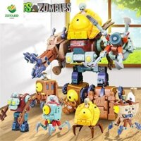 Aerot Plant Zombie Biến Dạng, Nhân Vật Hành Động Đồ Chơi Mô Hình Zombie Robot Búp Bê, Trò Chơi Ngoại Vi Giant Skeleton Zombie Mech PVZ Quà Tặng Trẻ Em 5 Trong 1