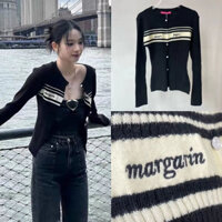 Aespa Karina Áo Khoác cardigan Dệt Kim Tay Dài Thêu Chữ mf Ôm Dáng Vừa Vặn Thời Trang Hàn Quốc Cho Nữ