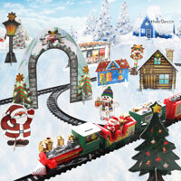 Aetherdecor 1 Bộ Đồ Chơi Xe Lửa Điện Giáng Sinh Retro Phong Cách Giáng Sinh Đường Sắt Xe Đồ Chơi Mô Phỏng Mini Tham Quan Đường Xe Lửa Đồ Chơi Tập Đi Bé Trai Bé Gái Quà Tặng Giáng Sinh
