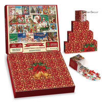Aetherdecor 1000 Cái / bộ Giáng Sinh Mùa Vọng Ghép Hình Xmas Lịch Đếm Ngược 24 Ngày Xếp Hình Hộp Quà Tặng Trẻ Em Người Lớn Đồ Chơi Giáo Dục Quà Tặng Ngày Lễ