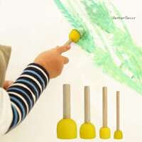 Aetherdecor 40 Cái / bộ Bàn Chải Sơn Bọt Biển Tròn Trẻ Em DIY Dụng Cụ Vẽ Tranh Đồ Chơi