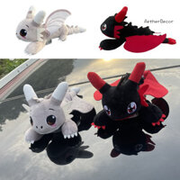 Aetherdecor Búp bê rồng bay nhỏ Đồ chơi nhồi bông rồng không răng có cốc hút Cánh di chuyển Búp bê động vật nhồi bông để trang trí ô tô