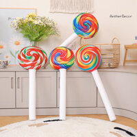 Aetherdecor Kẹo Lollipop Gối Sang Trọng Mềm Thú Nhồi Bông Sang Trọng Thân Thiện Với Da Kẹo Giả Lollipop Ném Đệm Cho Sofa Phòng Ngủ Phòng Khách