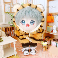 Aetherdecor Quần Áo Búp Bê Họa Tiết Hổ Mặc Vải Búp Bê Đẹp Có Mũ Trùm Đầu Quần Trang Phục Cho Búp Bê 20cm