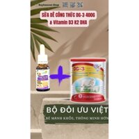 [AFFMU95 - Giảm 15% tối đa 99K]Bộ Đôi Ưu Việt Combo Sữa dê DG3 (400gr) và Vitamin Babybone D3K2