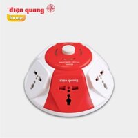 ⚡️FLASH SALE 50%⚡️{ Hàng chính_hãng}Ổ cắm Điện Quang ĐQ ESK WR.UK986 (Kiểu UFO 6 lỗ 3 chấu màu Trắng Đỏ)