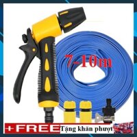 🚿❤️FREESHIP Bộ dây vòi xịt nước rửa xe, tưới cây ✔, tăng áp 3 lần, loại 7m, 10m 206319 cút sập,nối đen+ 🎁 khăn phượt