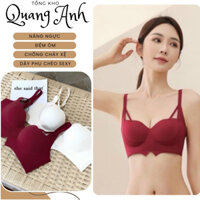 ❤️Freeship❤️ Áo Lót Không Gọng Nâng Ngực Đệm Ôm Chống Chảy Xệ Thiết Kế Dây Phụ Chéo Sexy