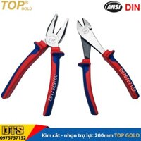 ⚜️FREESHIP⚜️ Bộ 2 kìm điện - cắt trợ lực chuyên nghiệp TOP GOLD 200mm, thép Hi-Cr cao cấp, thiết kế cộng lực tiết kiệm 5
