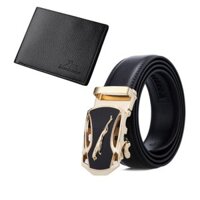 ❤️FREESHIP❤️ Bộ Đôi Thắt Lưng Da Nam Mặt Báo MB - Ví Da Nam Có Ngăn Khóa Kéo - unisex.shopp
