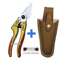 ⚜️FREESHIP⚜️ Kéo cắt cành cây SADA 210mm cán vàng Nhật Bản, sắc vĩnh viễn (Bộ kèm lò xo sơ cua và Bao đựng kéo chuyên dụ