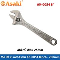 ⚜️FREESHIP⚜️ Mỏ lết xi mờ cao cấp Asaki AK-0054 8inch - 200mm (Mở tối đa 25mm)